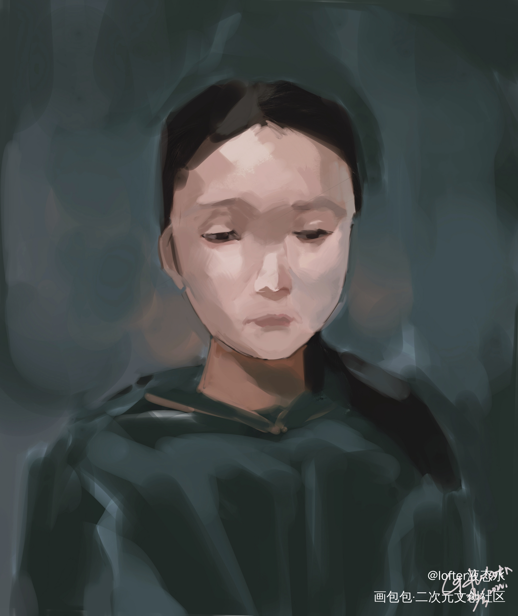 还是试试，记得压感坏了当时）_板绘绘画绘画作品