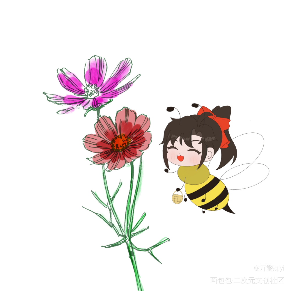 day3一只小蜜蜂_魔道祖师魏无羡Q版绘画作品