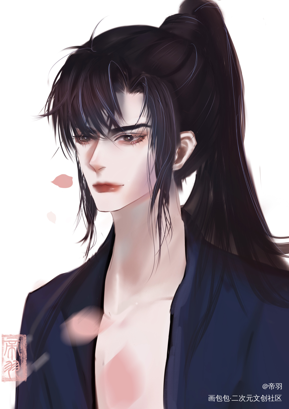 墨燃生日快乐??_二哈和他的白猫师尊燃晚绘画作品