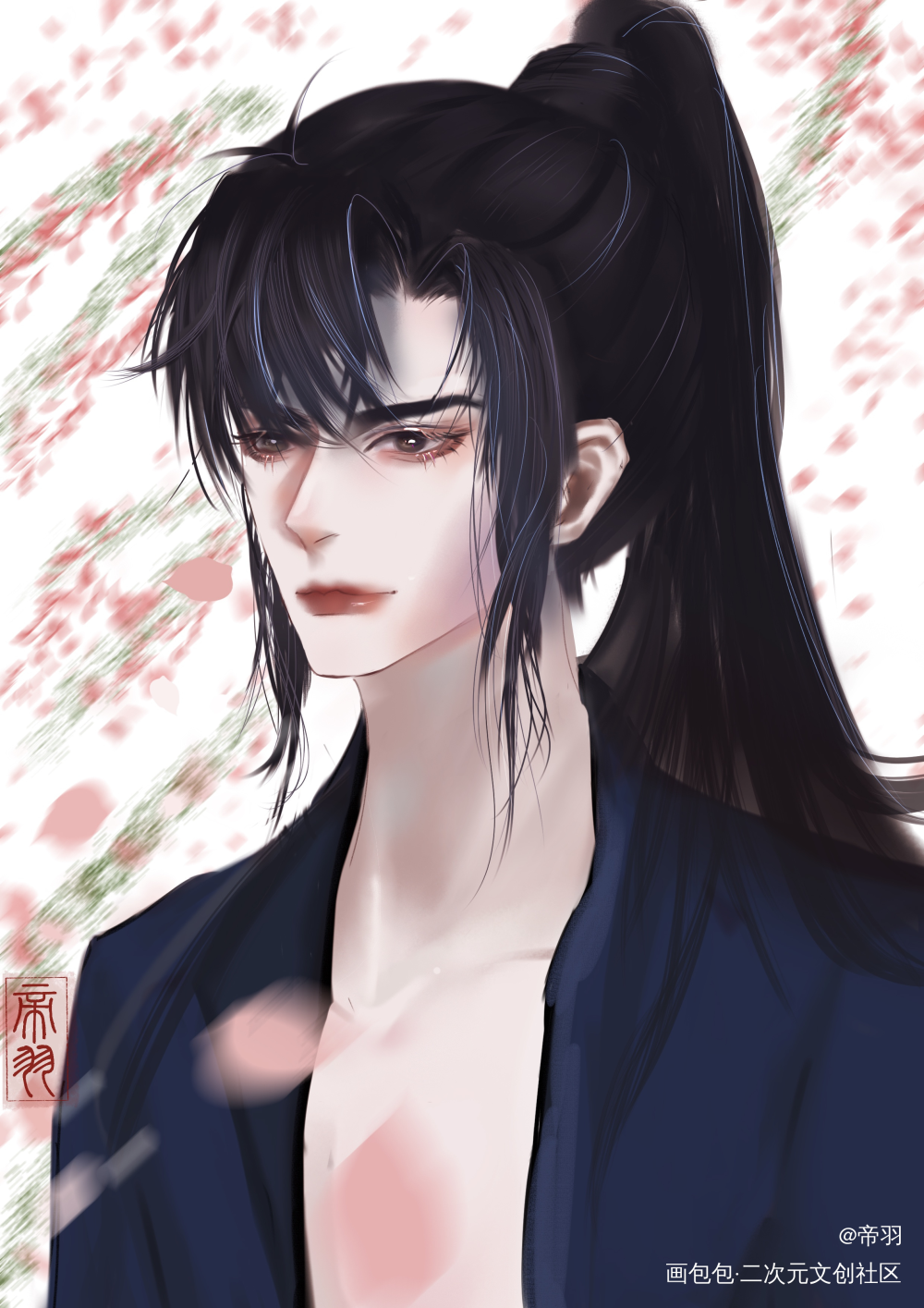 墨燃生日快乐??_二哈和他的白猫师尊燃晚绘画作品
