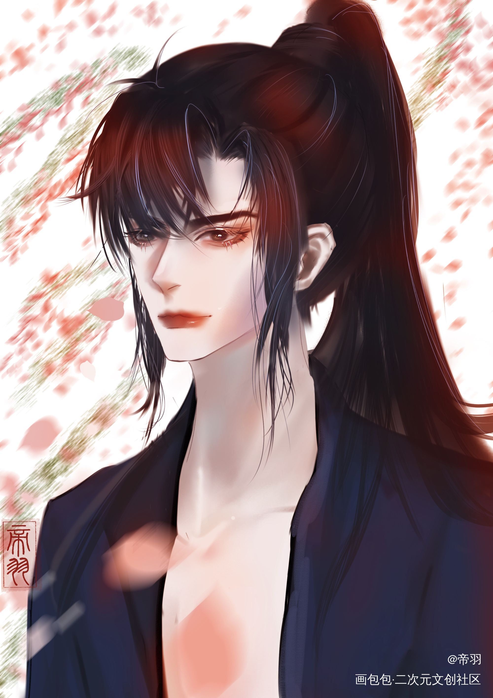 墨燃生日快乐??_二哈和他的白猫师尊燃晚绘画作品