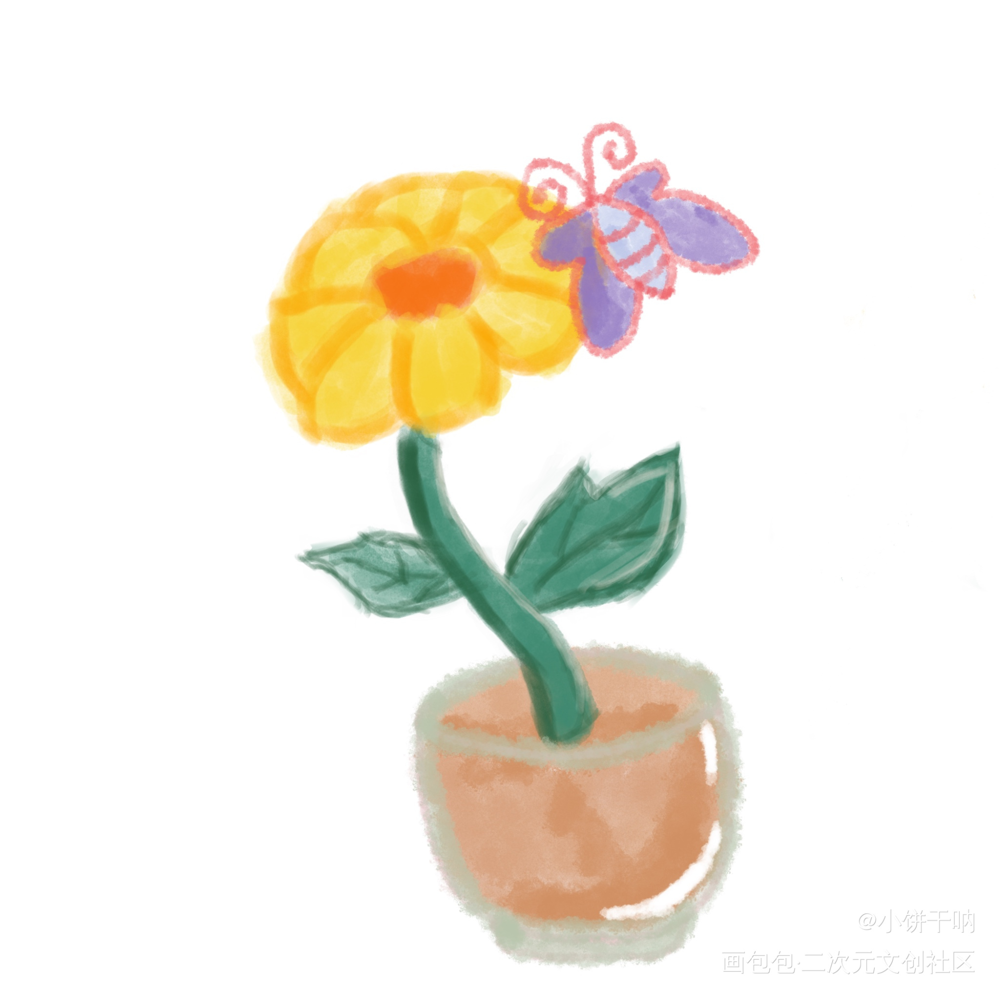 春天花会开_手绘绘画作品