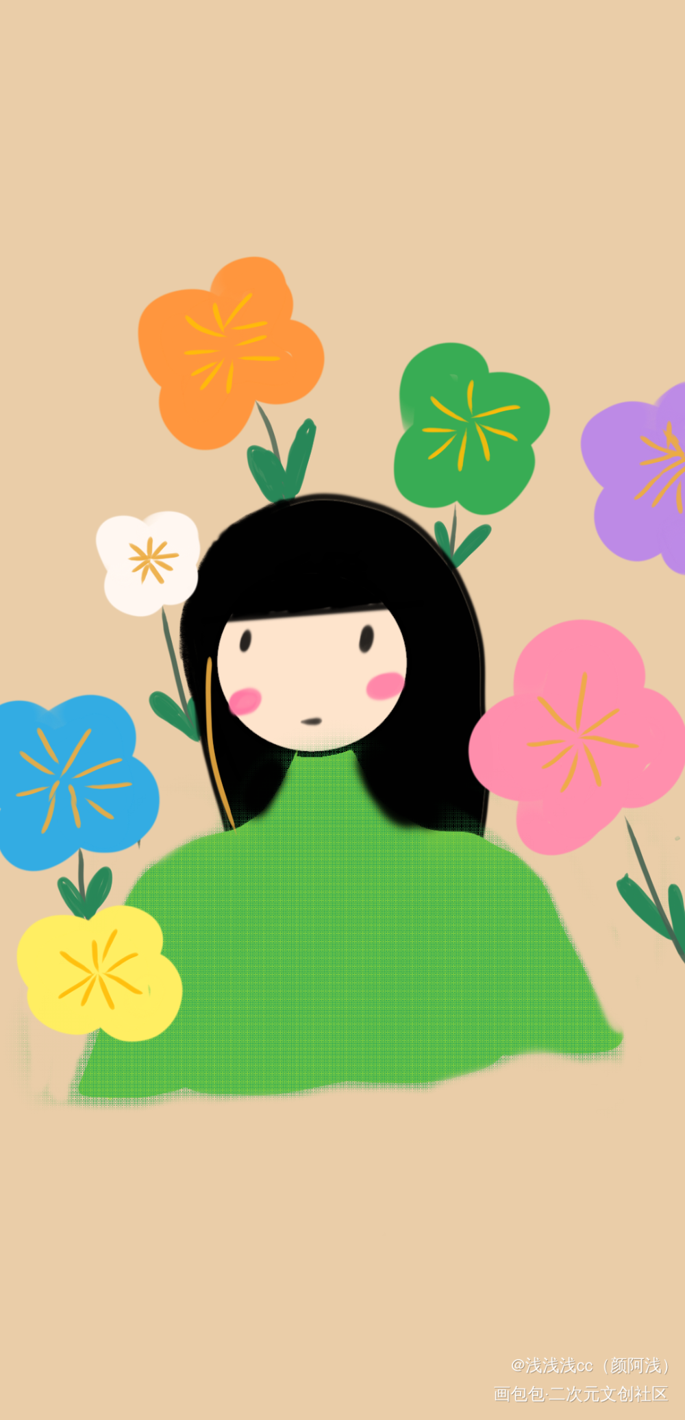 春天_手绘绘画作品
