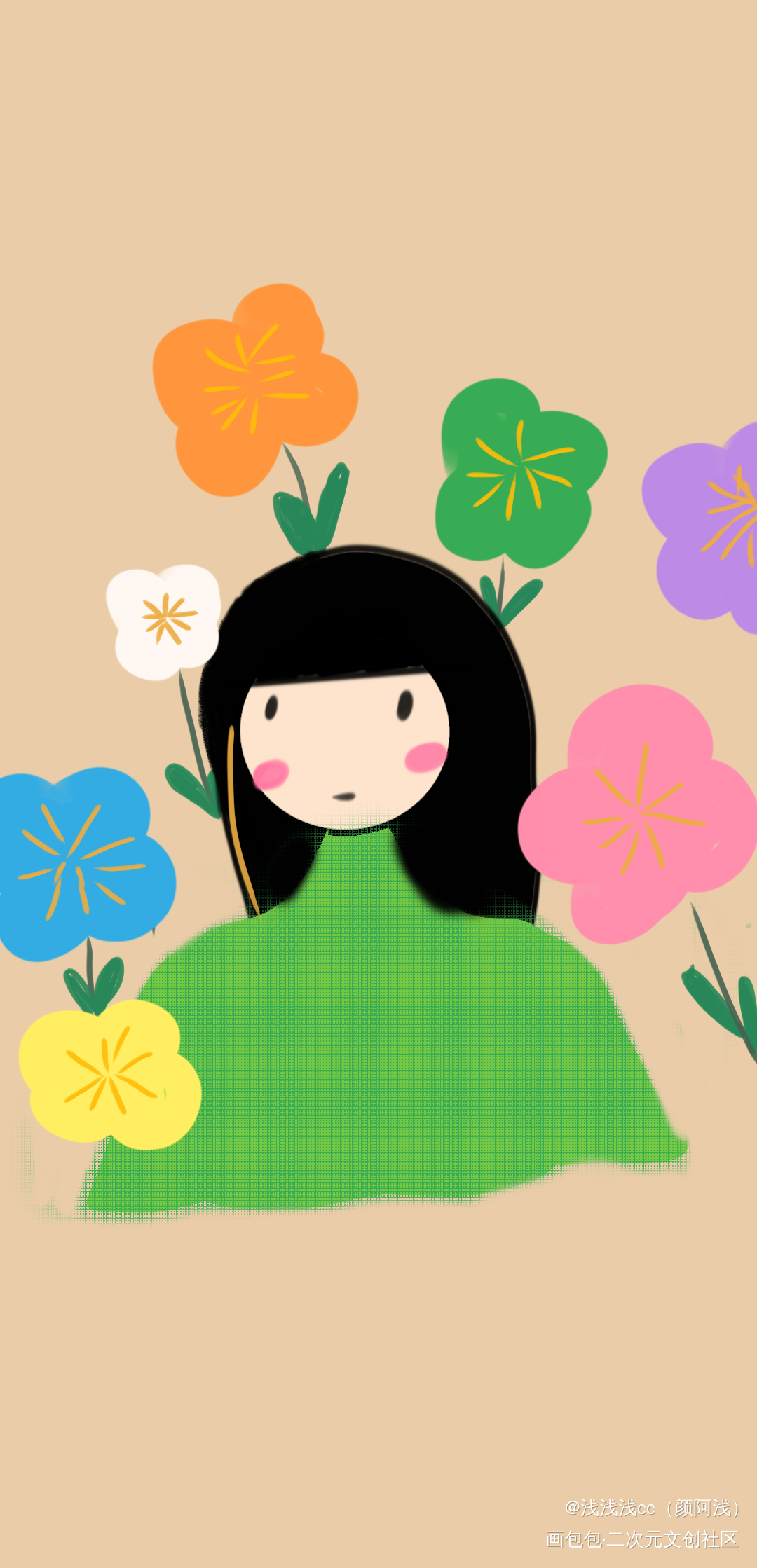 春天_手绘绘画作品
