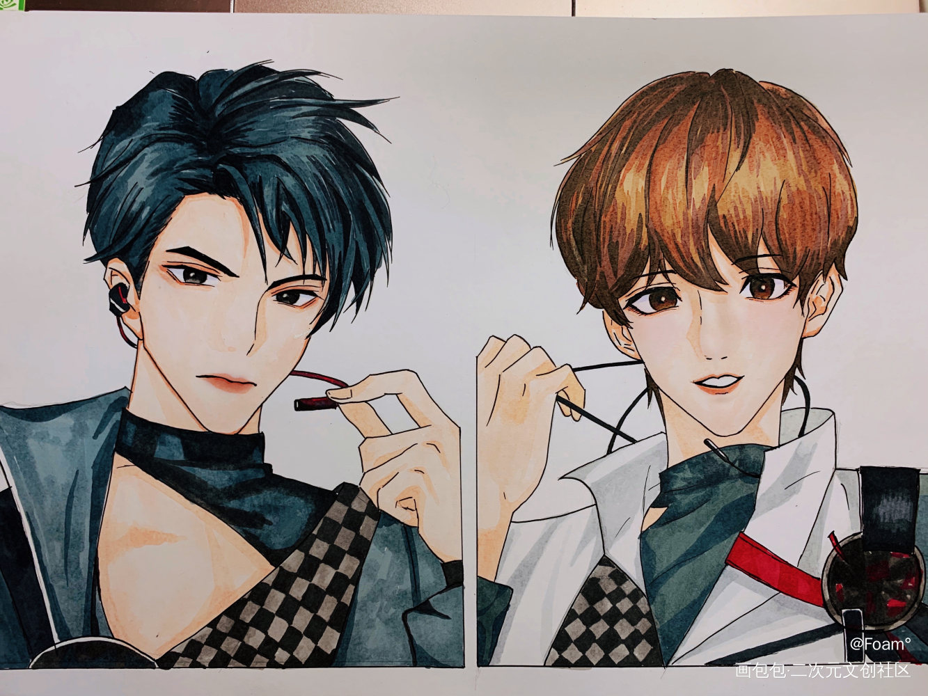 群秀_188男团群秀李程秀邵群手绘绘画作品