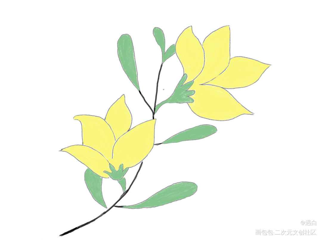 迎春花_唤醒春日主题打卡绘画作品