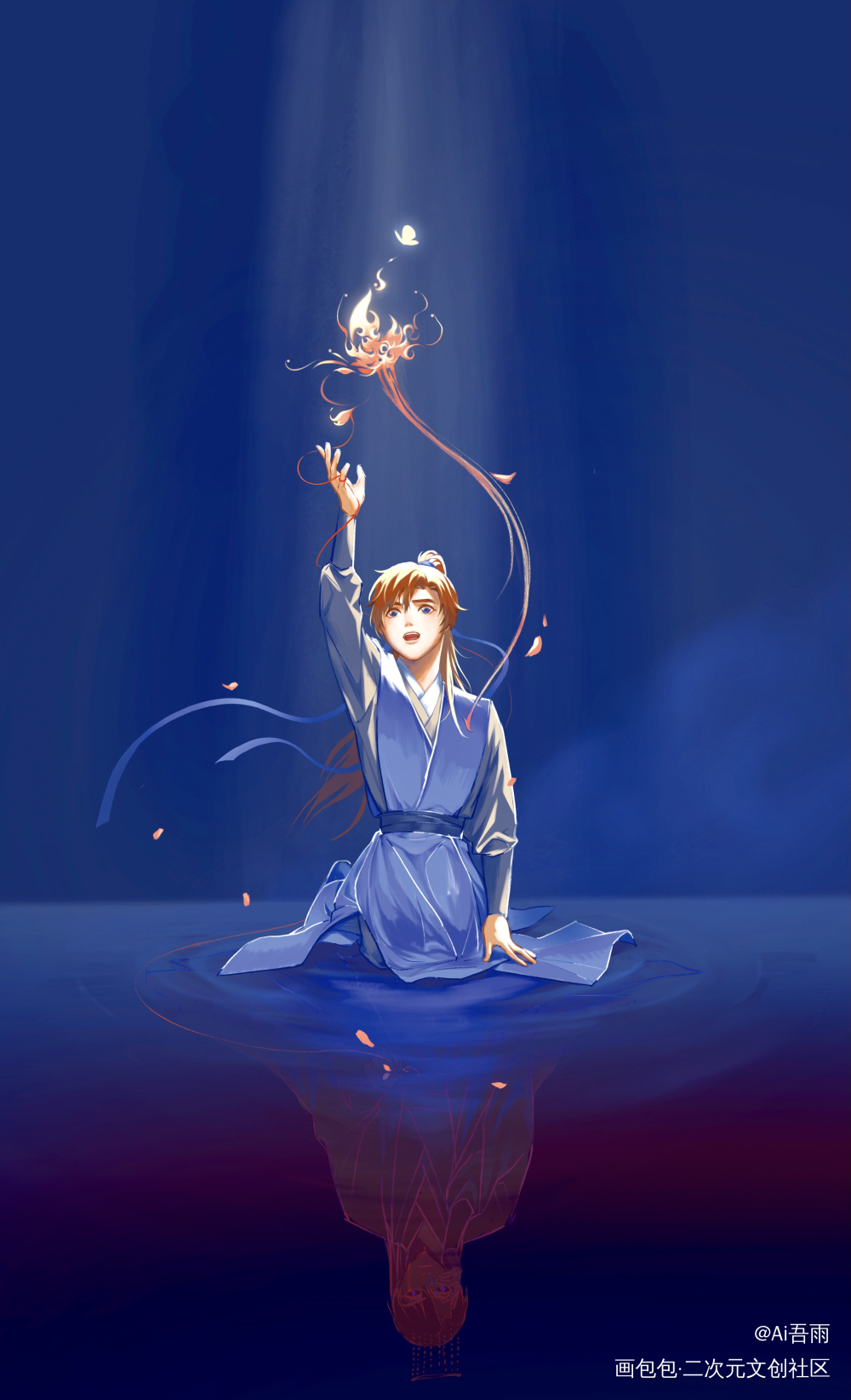 一捧火_二哈和他的白猫师尊燃晚墨燃楚晚宁绘画作品