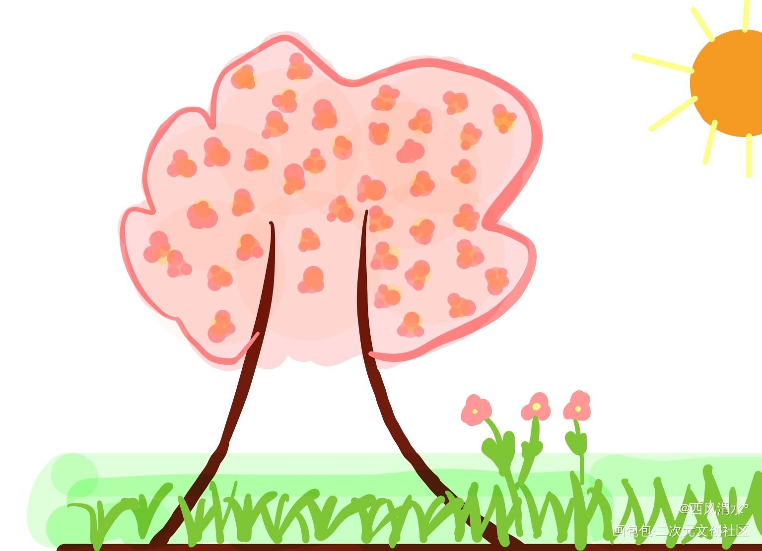 春天_手绘绘画作品