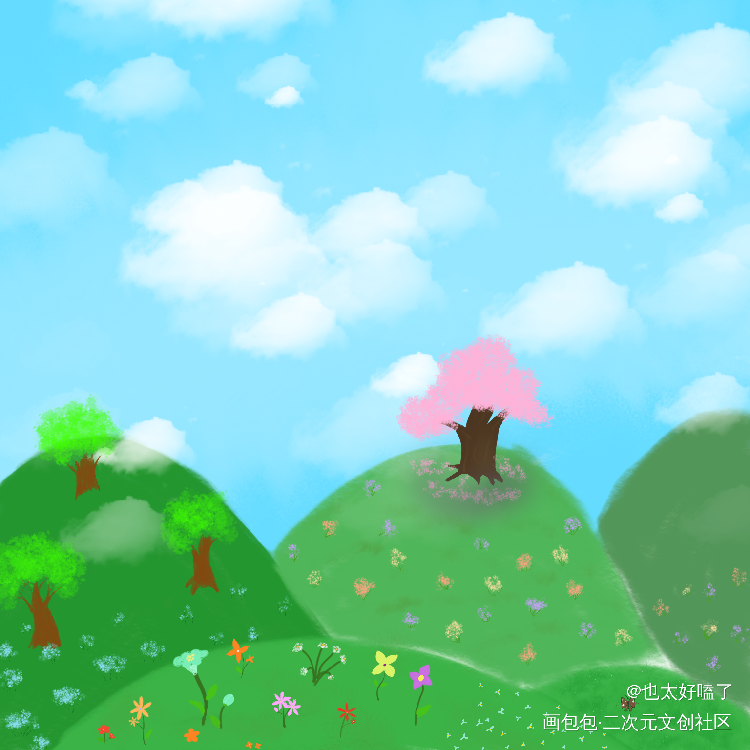 春天_手绘绘画作品