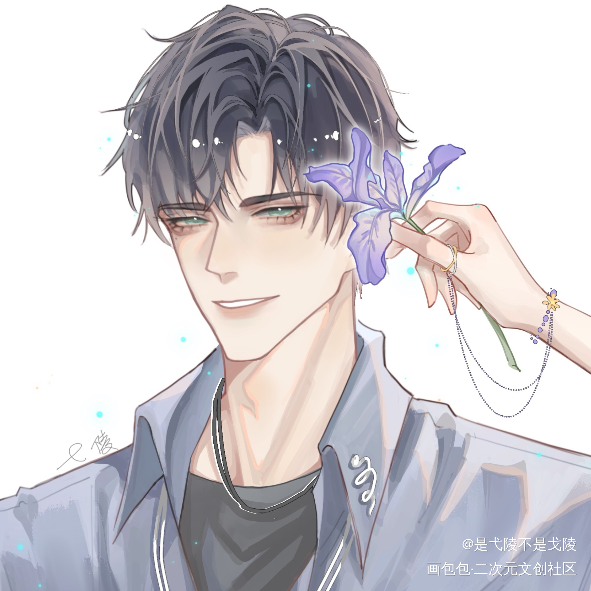 佩花：我的光夜男人们_光与夜之恋查理苏齐司礼陆沉萧逸夏鸣星绘画作品
