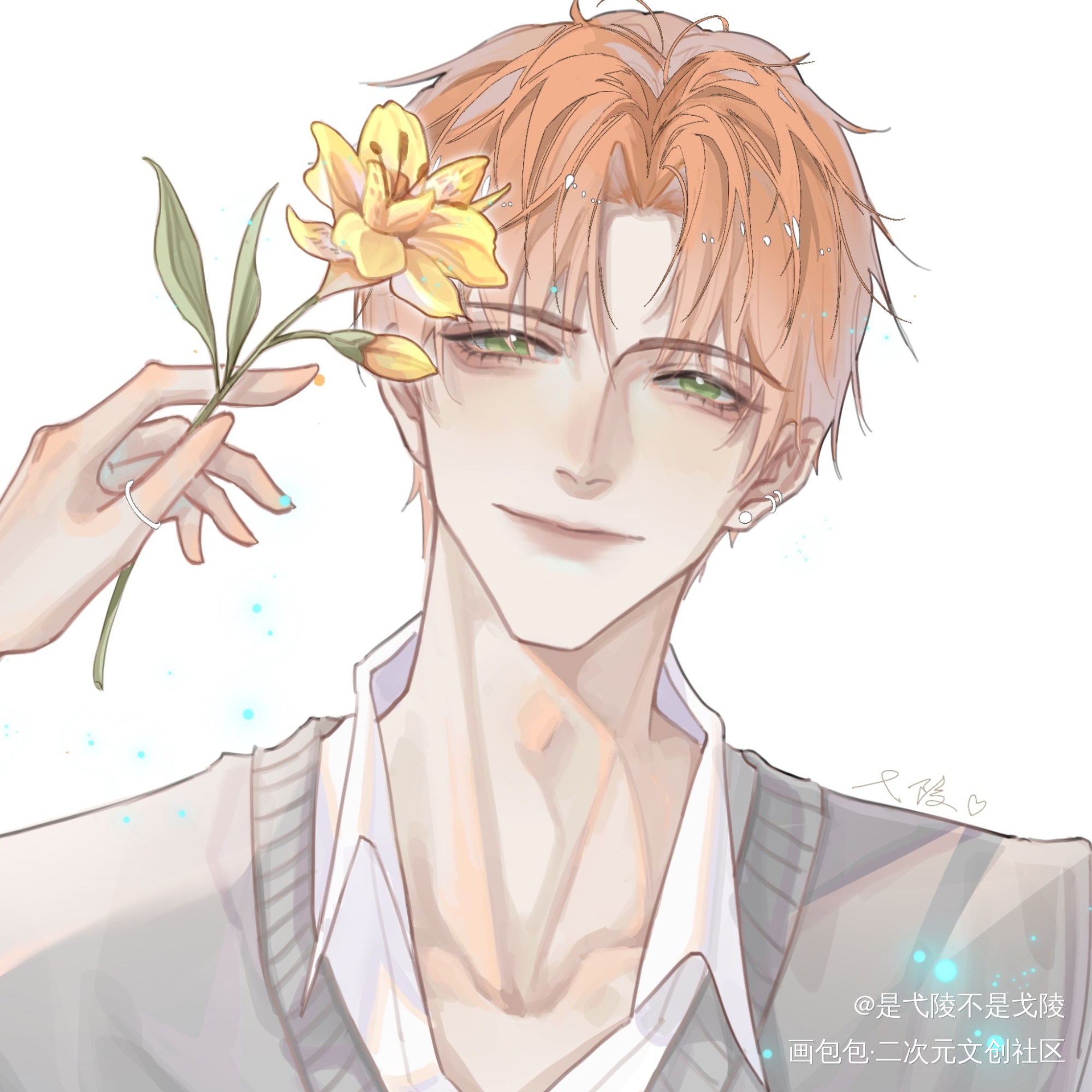 佩花：我的光夜男人们_光与夜之恋查理苏齐司礼陆沉萧逸夏鸣星绘画作品