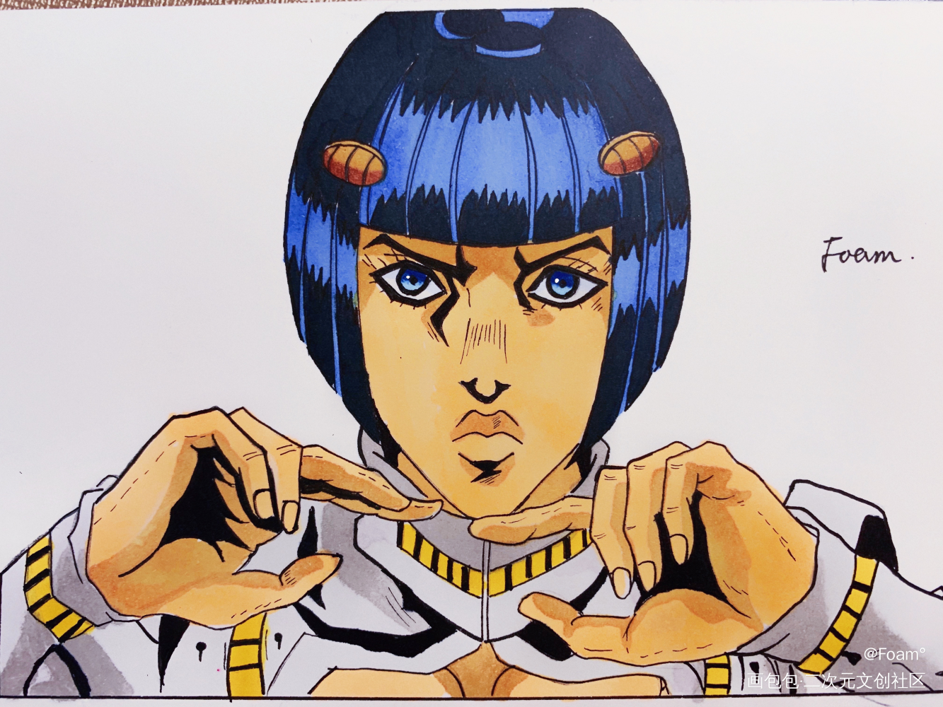 JoJo_JOJO的奇妙冒险马克笔手绘绘画作品