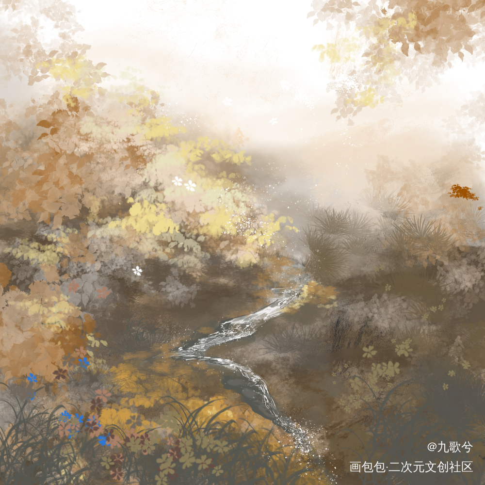 场景练习_古风平涂插画绘画作品