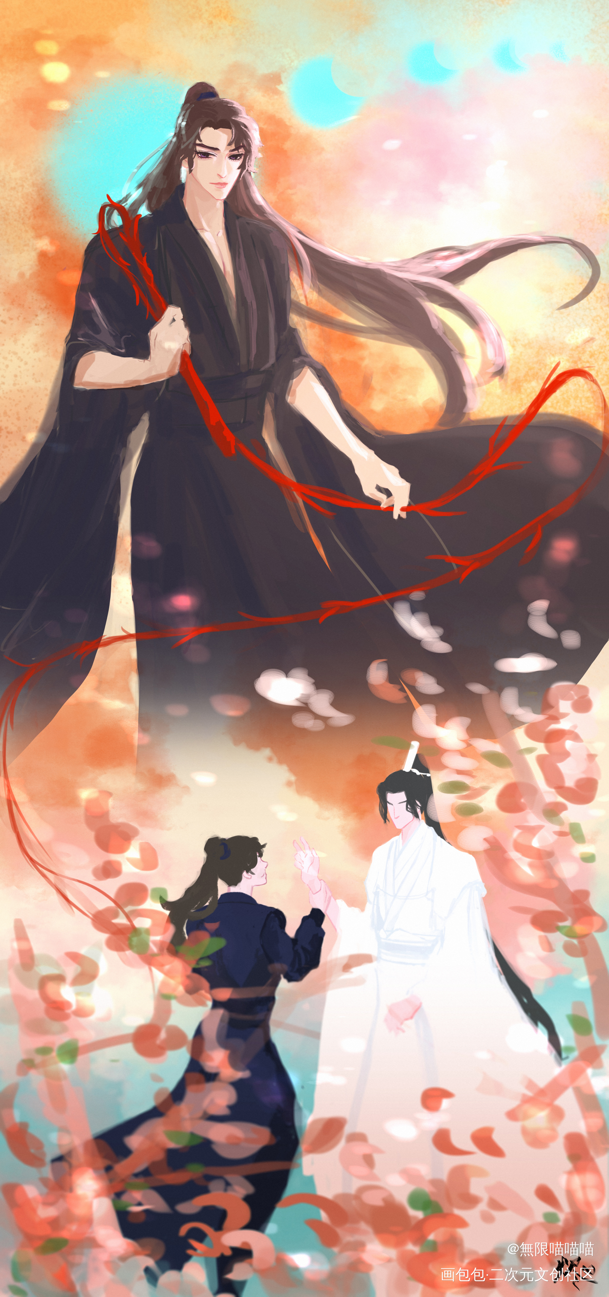 _二哈和他的白猫师尊燃晚墨燃楚晚宁绘画作品
