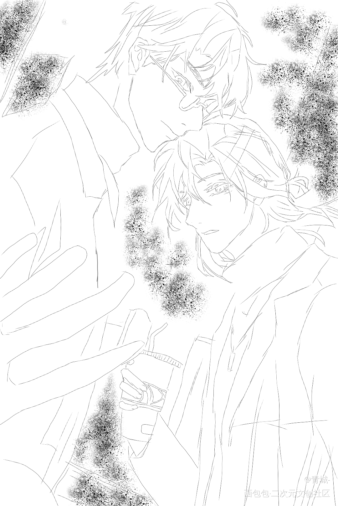 我称他们为爱情_手绘平涂素描板写绘画作品