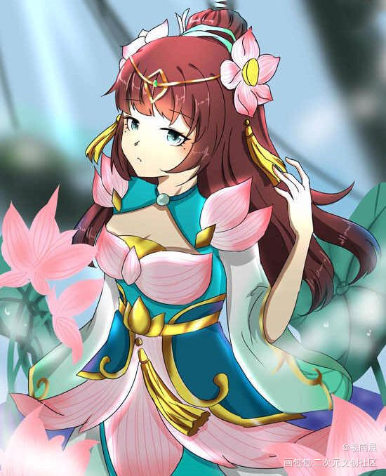 花朵美丽花火_平涂绘画作品