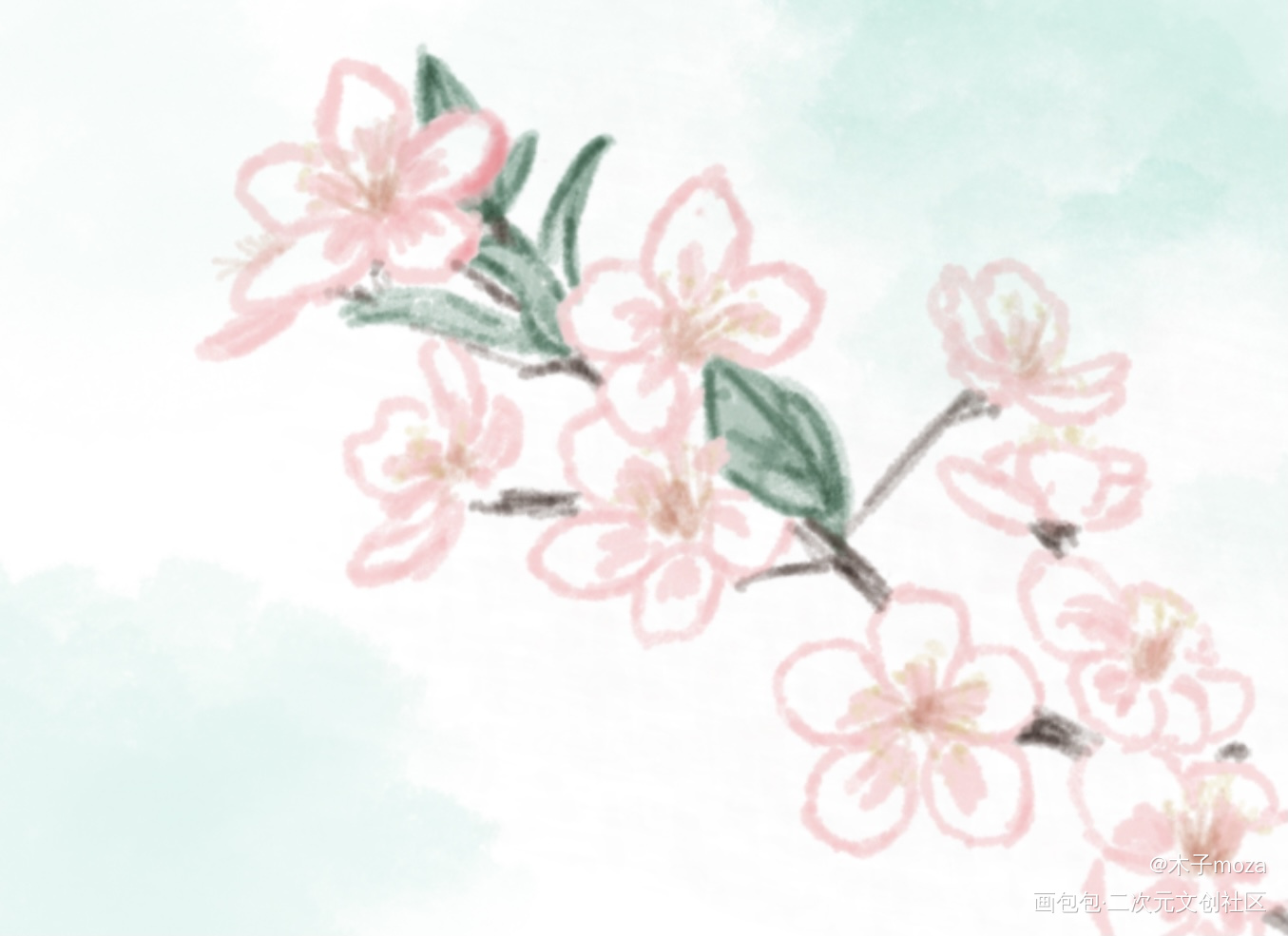 花开灿烂_手绘绘画作品