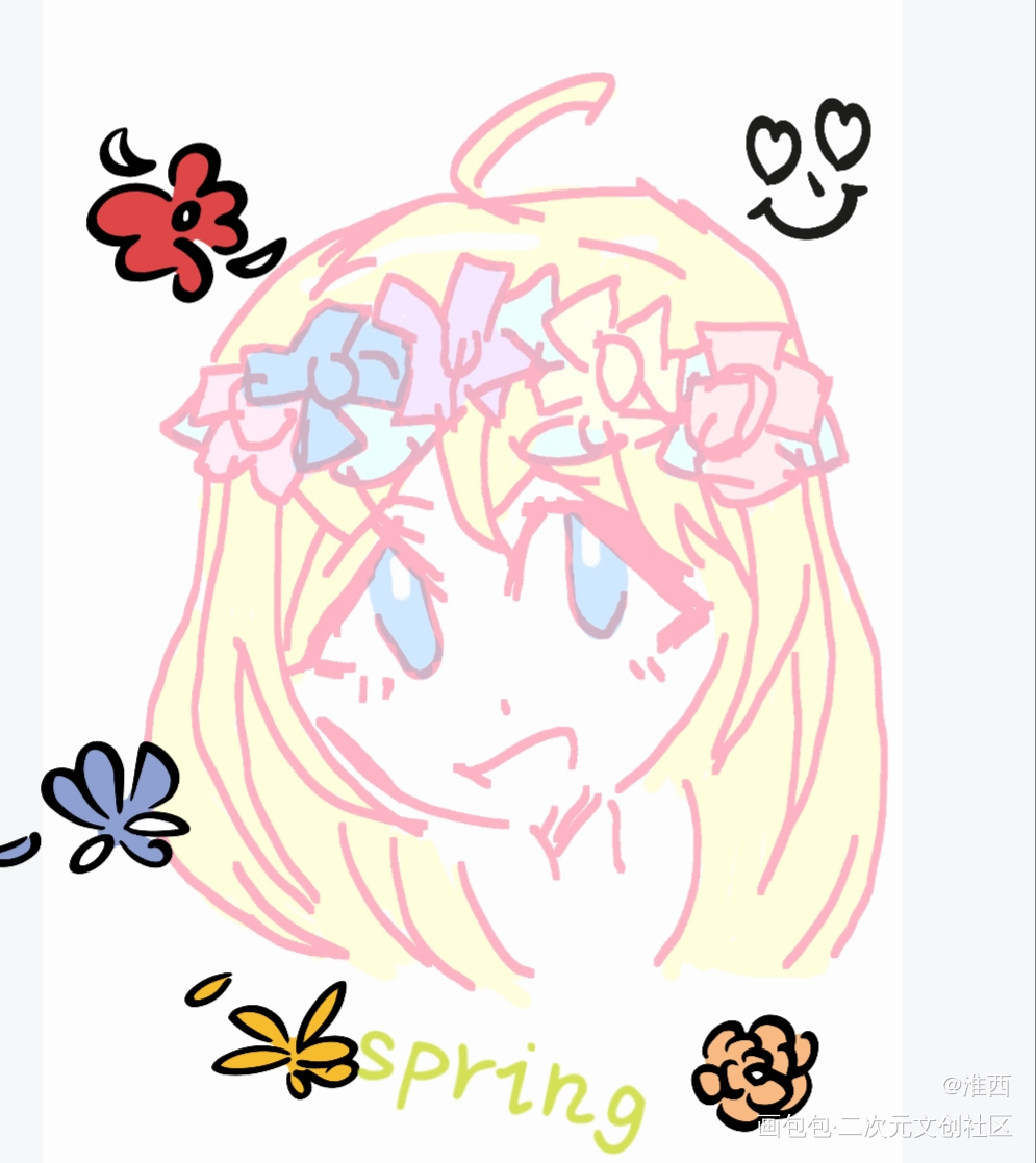 Half-blooming_手绘绘画作品