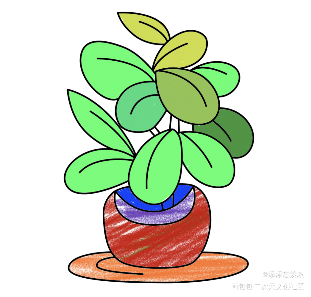 春天的植物_涂色画画绘画作品