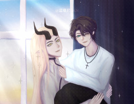 《大魔王和她的爱豆小娇妻》日常_绘画作品