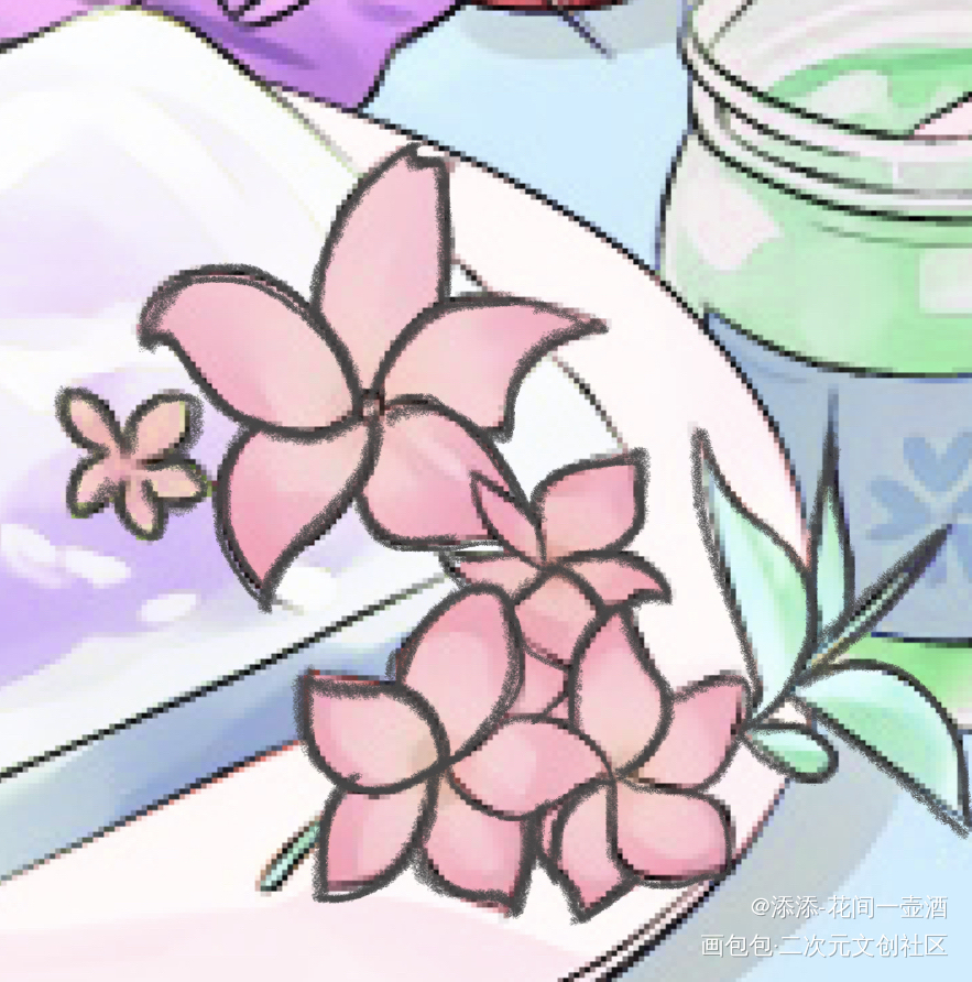 花和叶_画画绘画作品