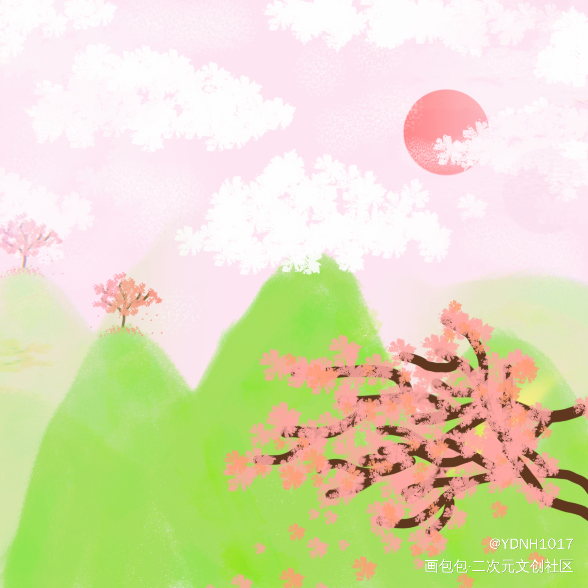 春日3_指绘绘画作品