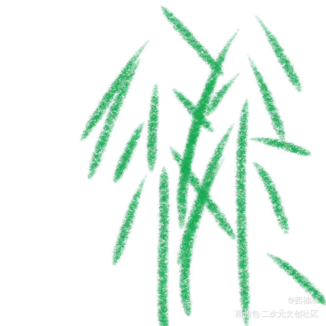 竹_手绘平涂绘画作品