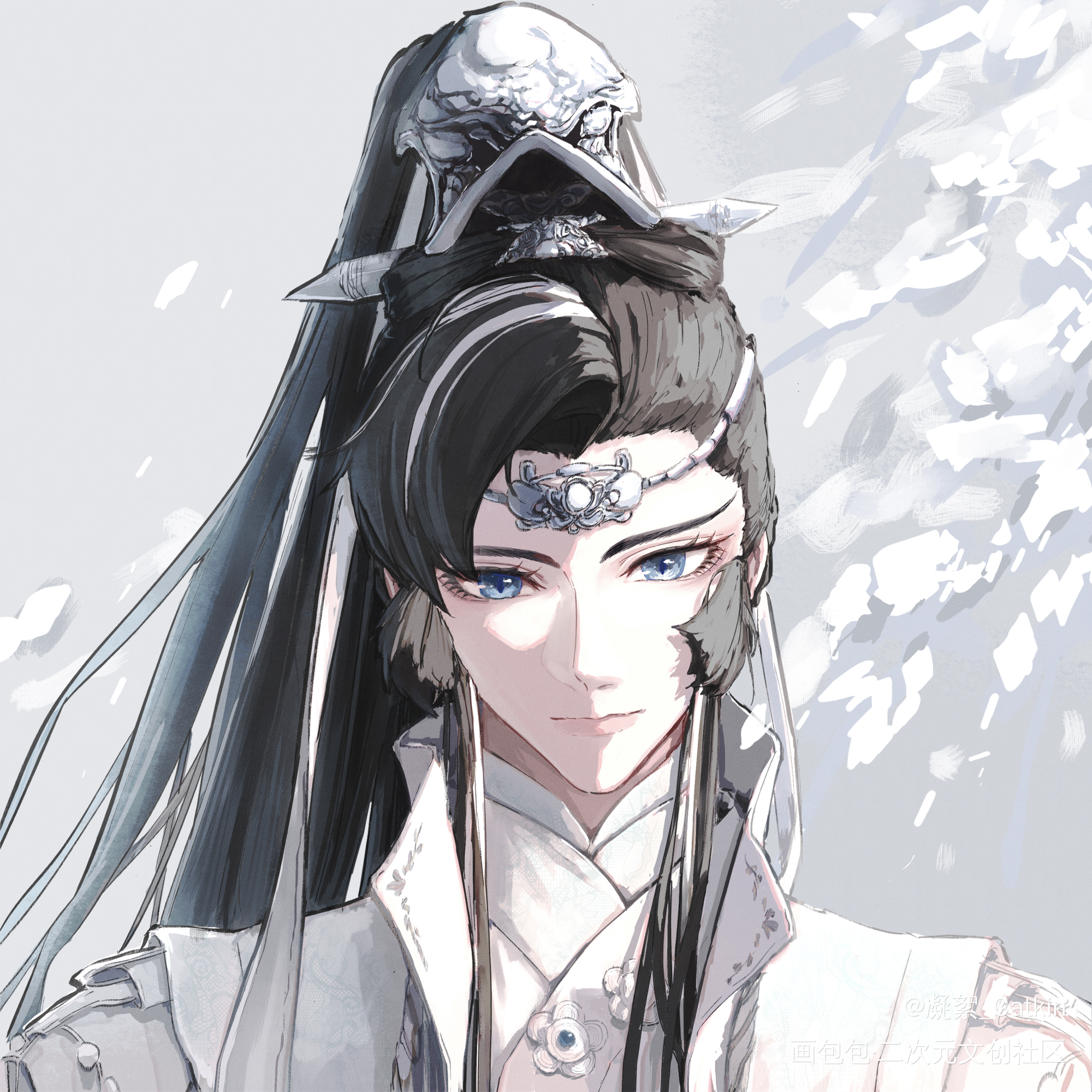 摸了狗子_金光布袋戏史艳文平涂日系同人绘画作品