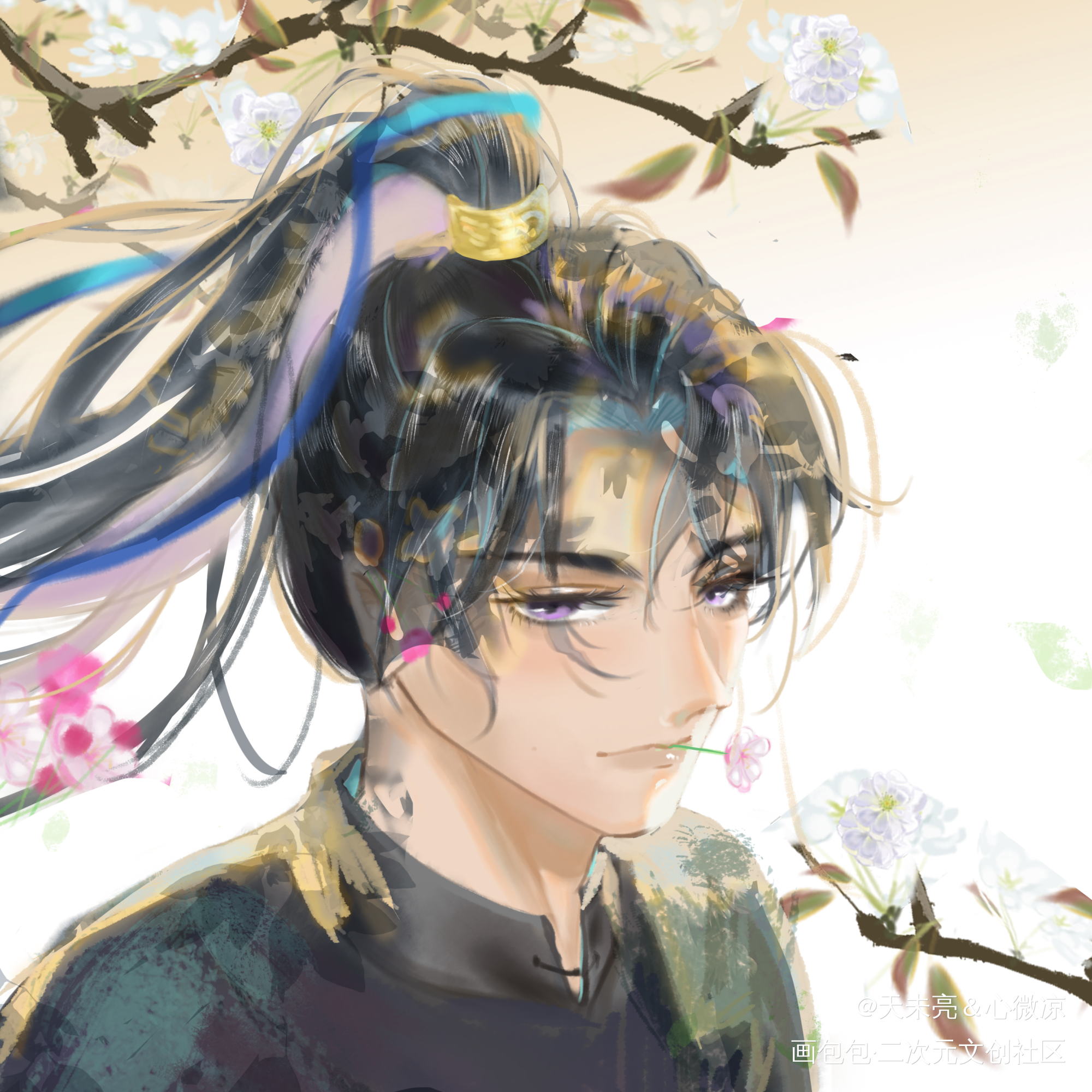 黑不溜秋的狗子_二哈和他的白猫师尊燃晚墨燃绘画作品