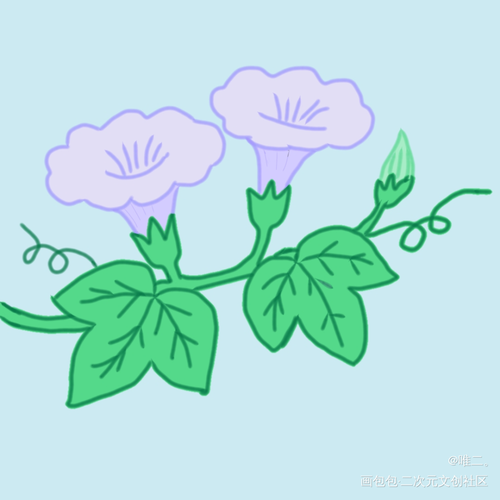 画了小时候最喜欢的喇叭花~_板绘绘画作品