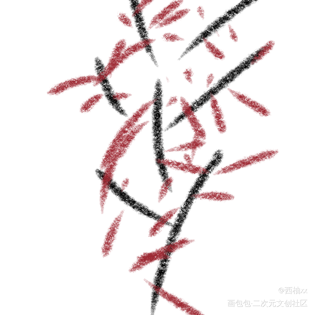 梅_手绘平涂绘画作品