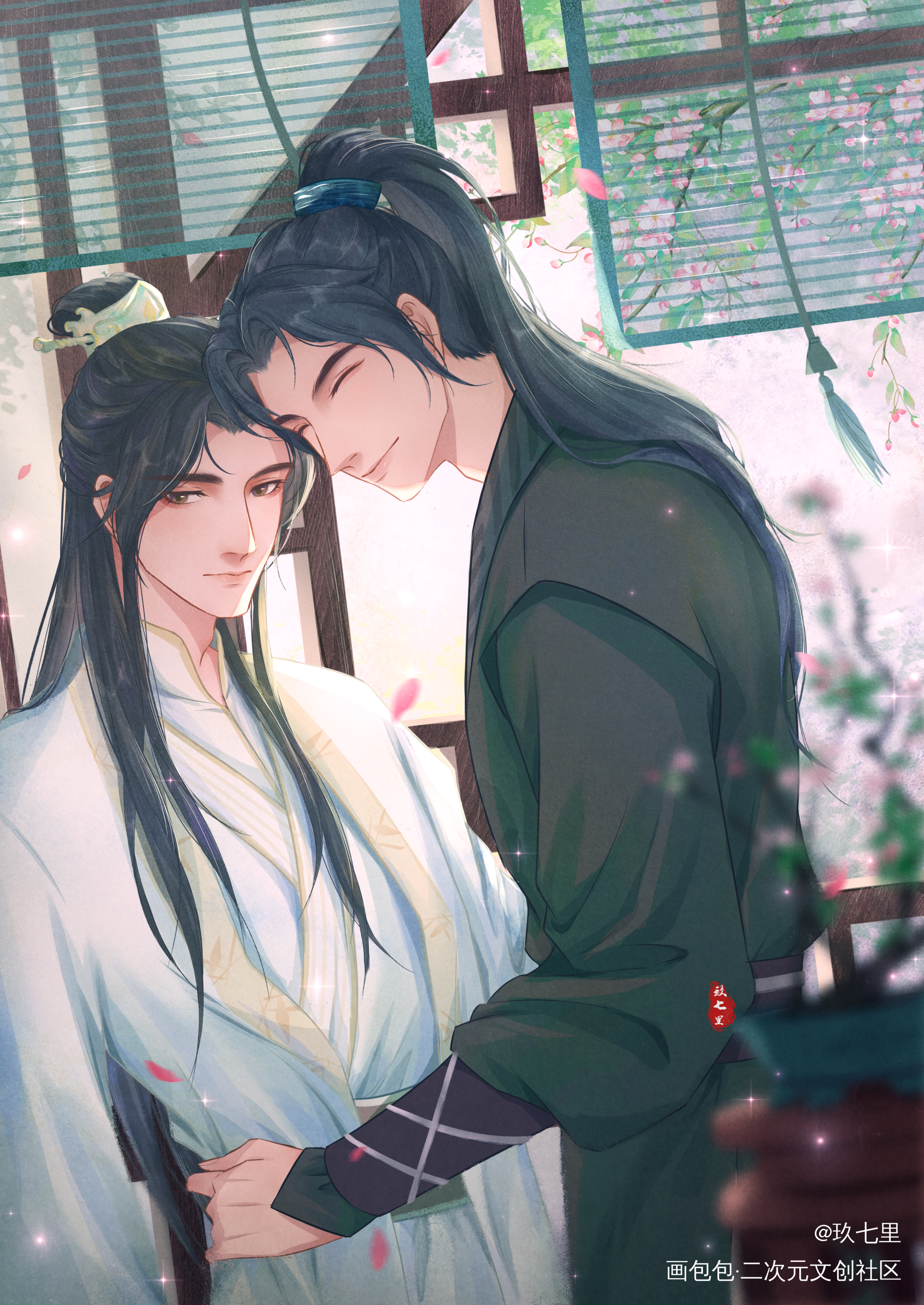 狗砸生辰快乐诶～_二哈和他的白猫师尊燃晚古风平涂绘画作品