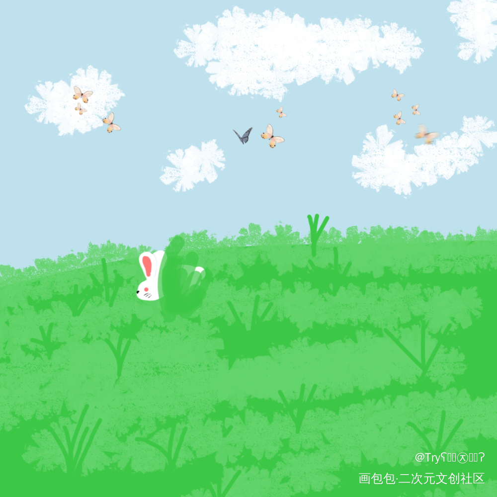 兔？_手绘绘画作品
