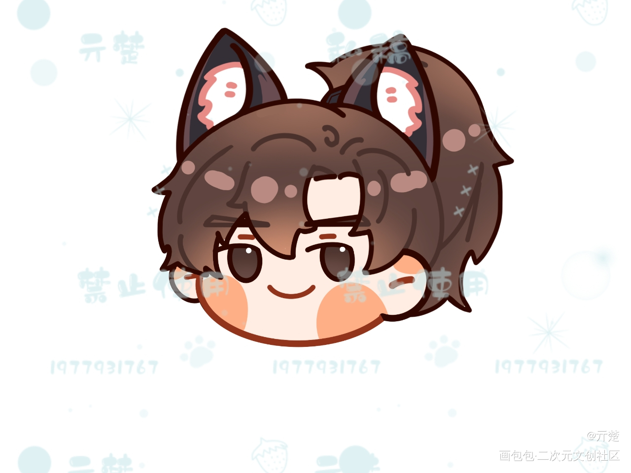 大头贴六连~_二哈和他的白猫师尊燃晚Q版绘画作品