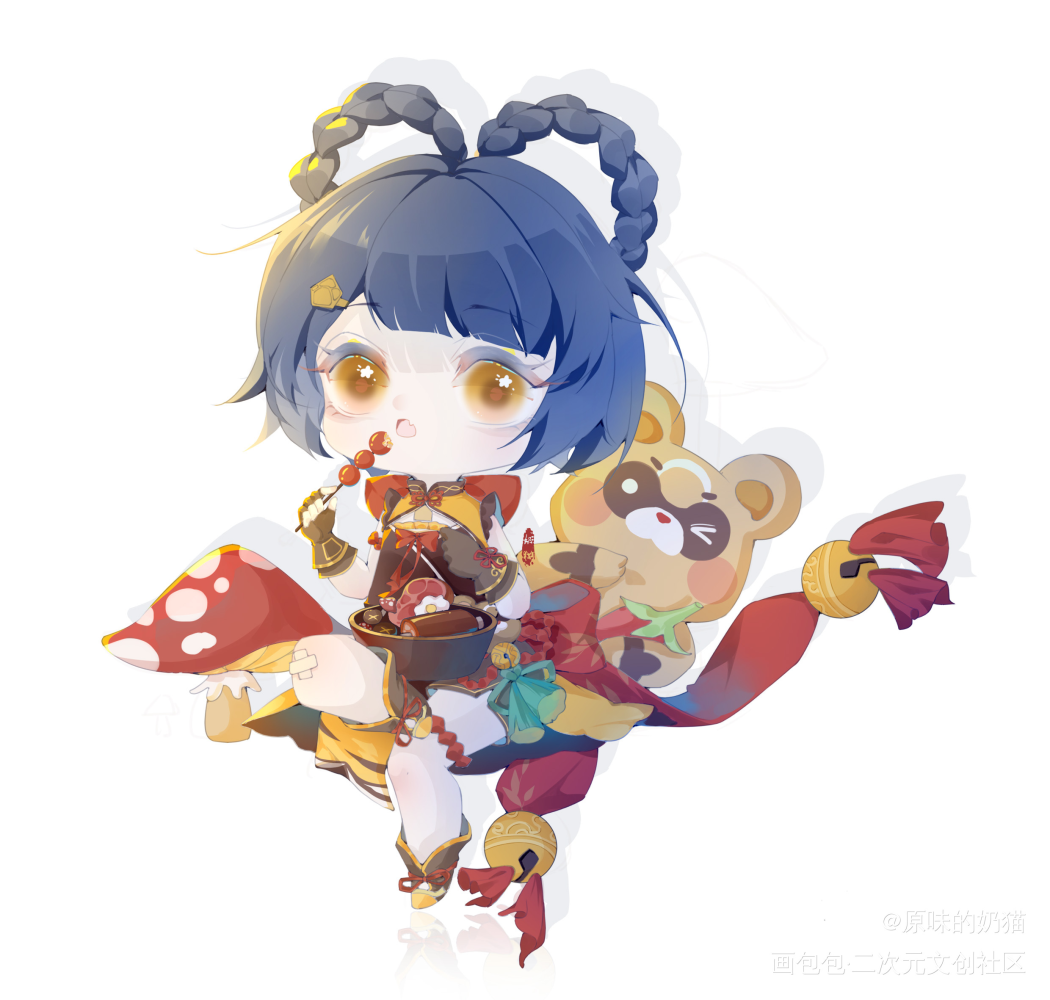 香菱_原神日系Q版同人锅巴香菱绘画作品