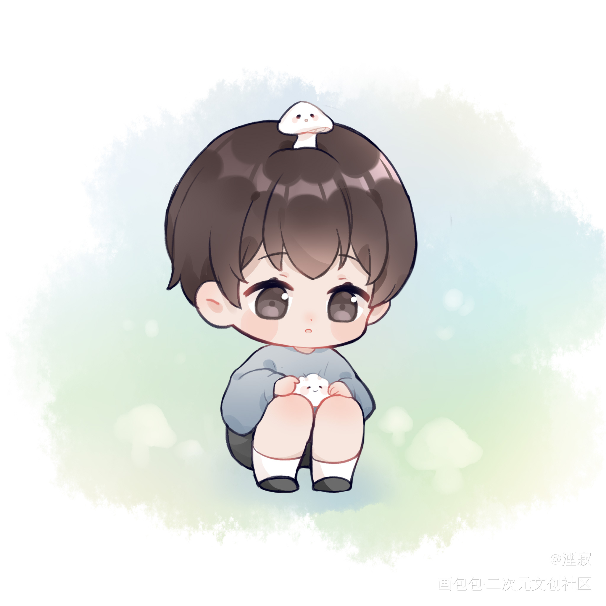 04-196荔枝花物语小蘑菇安折手绘day1  小蘑菇安折