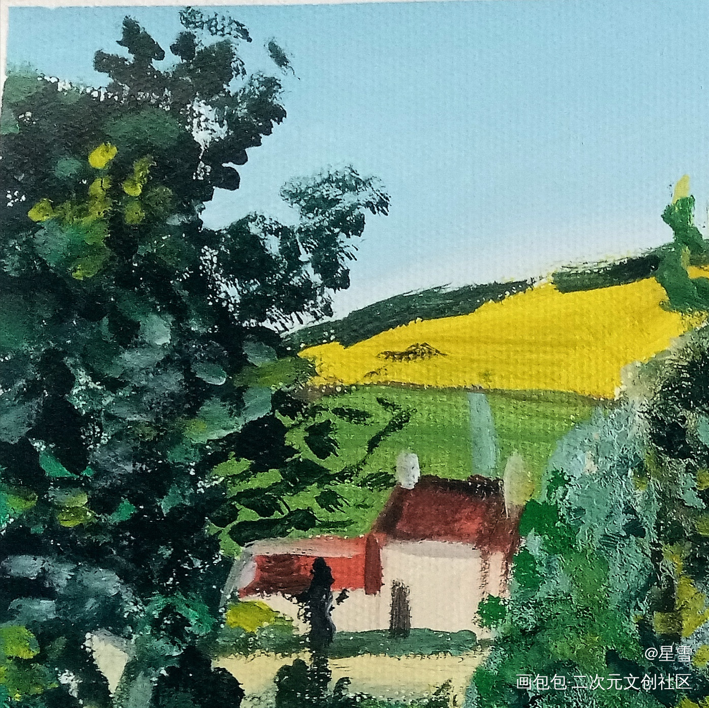 春日的美好风景~_唤醒春日主题打卡绘画作品