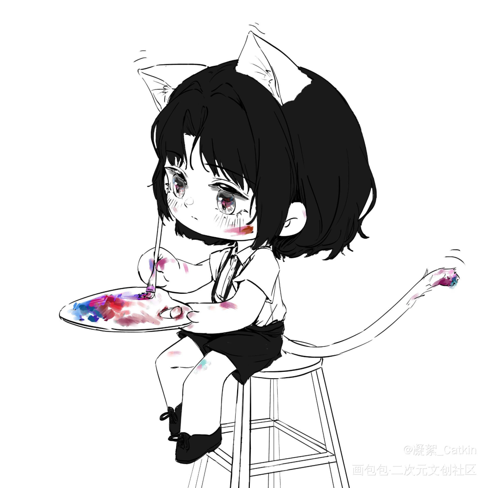 小花猫_万有引力无限流南舟平涂日系Q版同人万诱引力骑鲸南去绘画作品