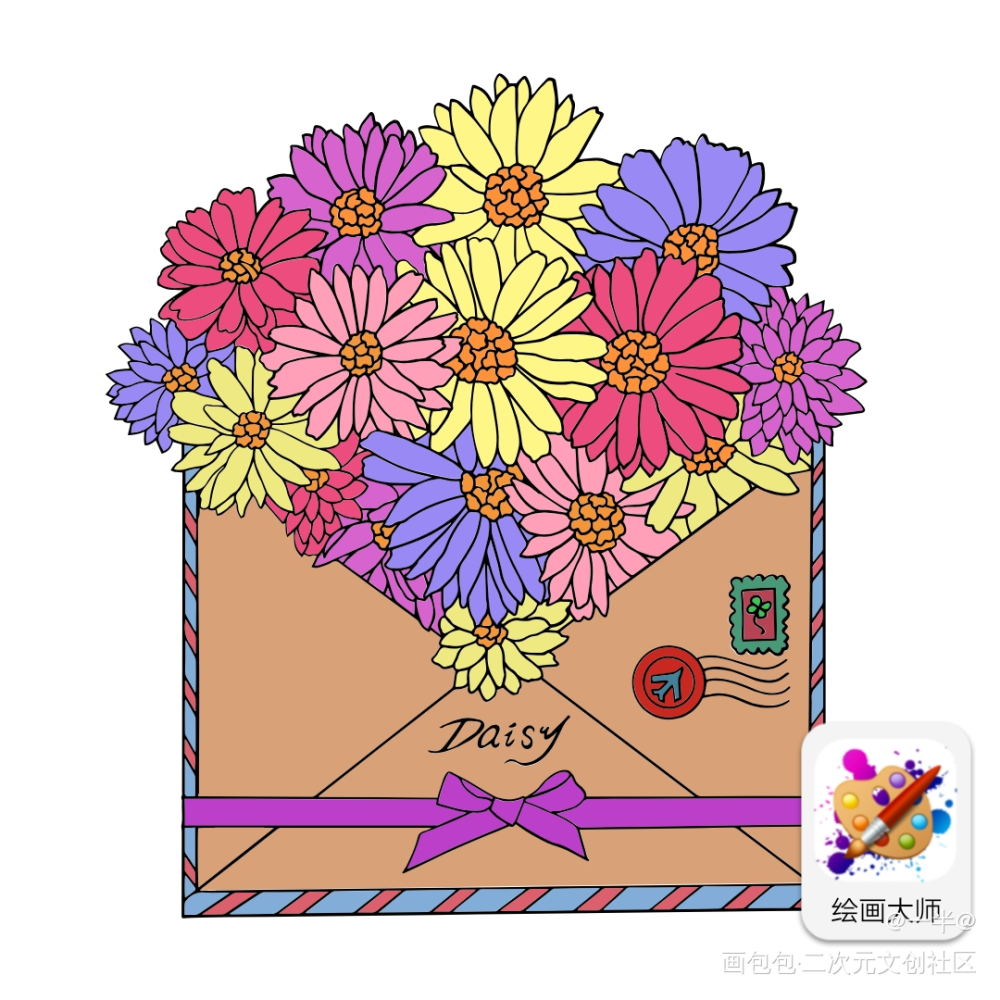 《来自春天的信请查收》_平涂指绘绘画作品