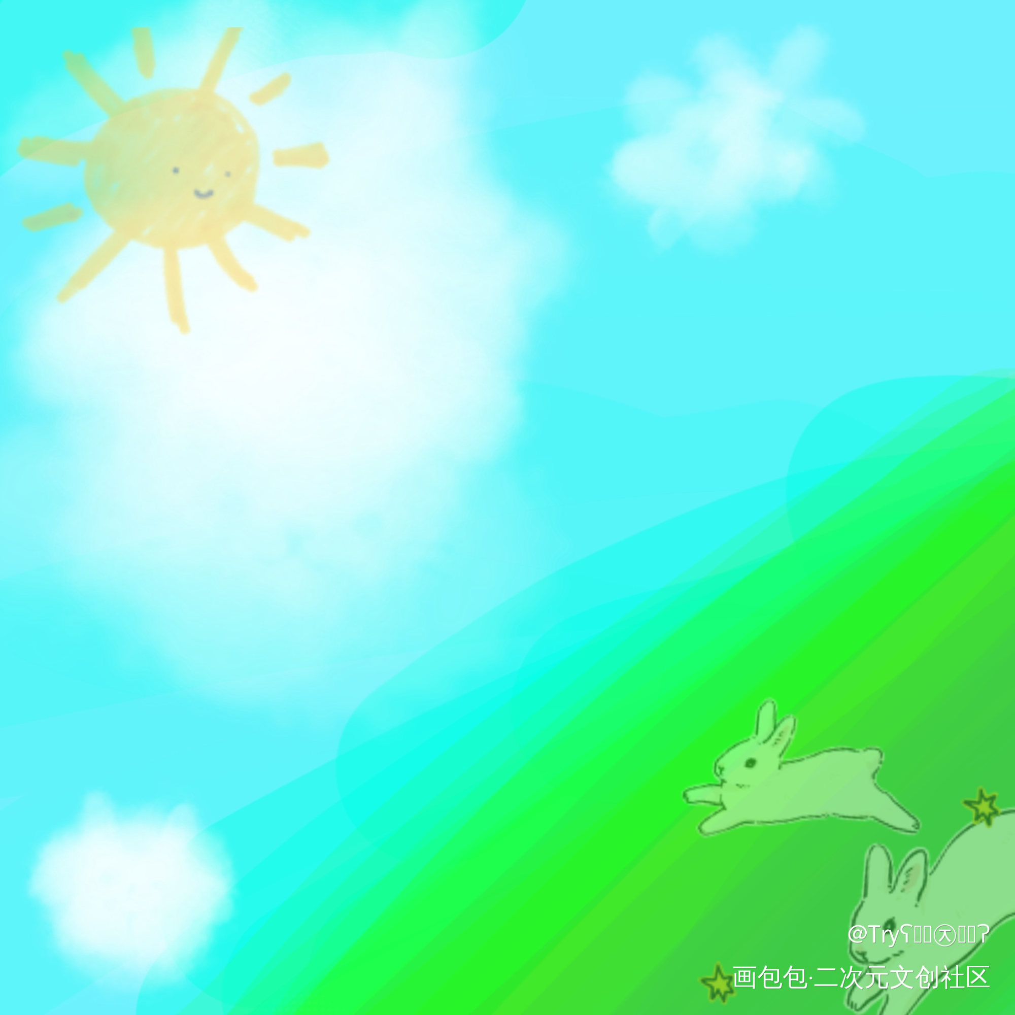 兔？？_手绘绘画作品