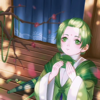 青团～_食物语青团平涂插画同人绘画作品