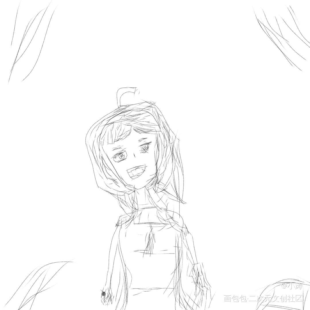 歪头杀_手绘绘画作品