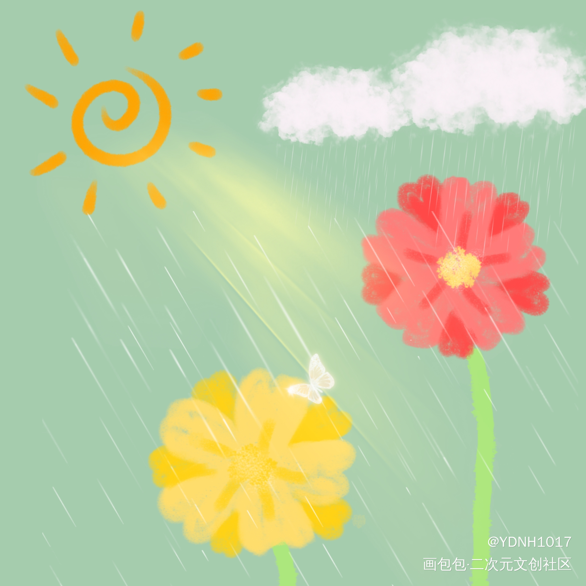 春日2³_指绘绘画作品