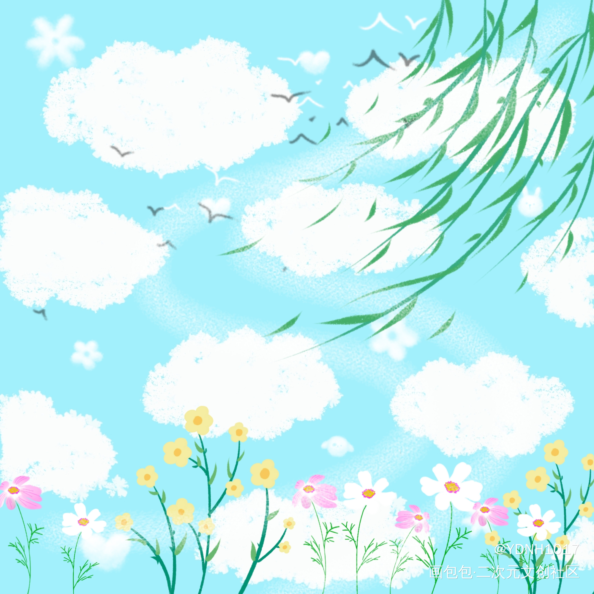 春日3³_指绘绘画作品