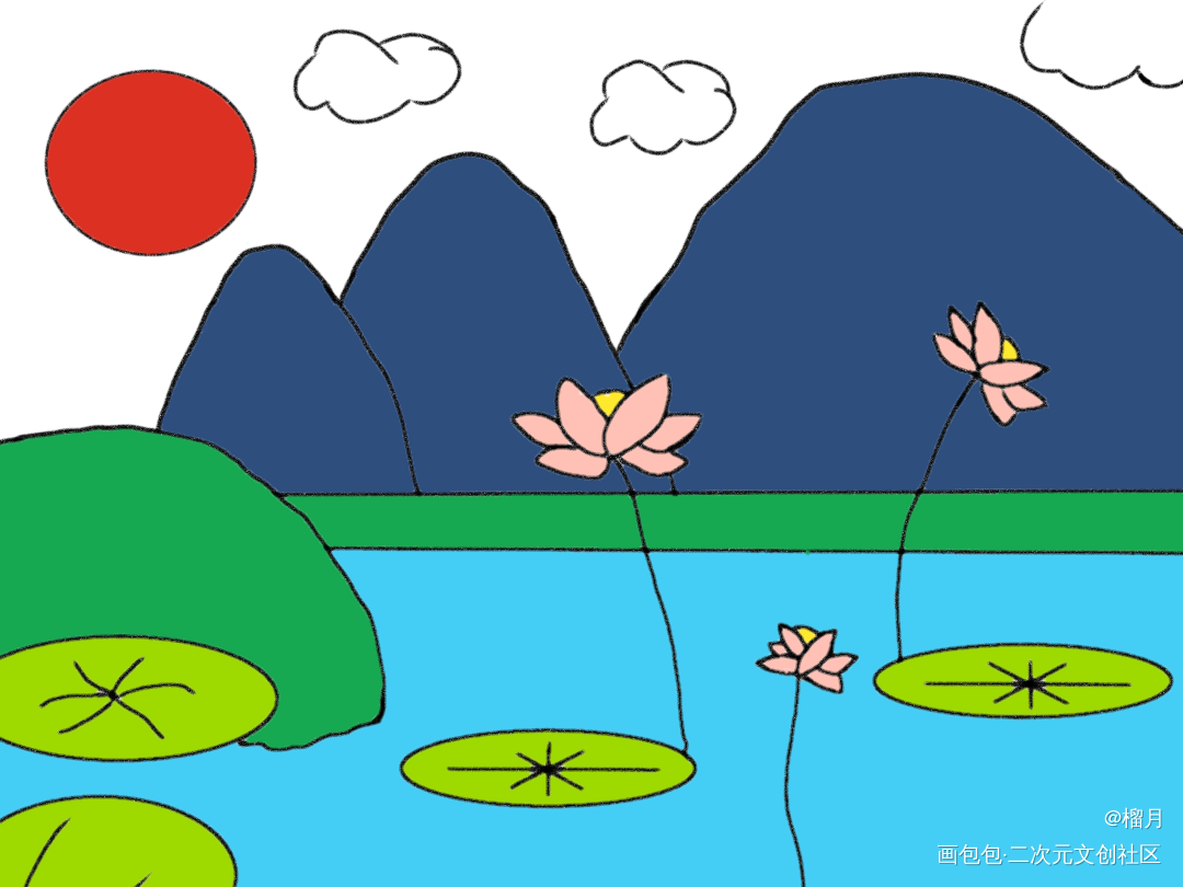 荷花_手绘绘画作品