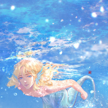 人鱼陷落兰波小可爱_半厚涂兰波abo人鱼陷落板绘绘画绘画作品