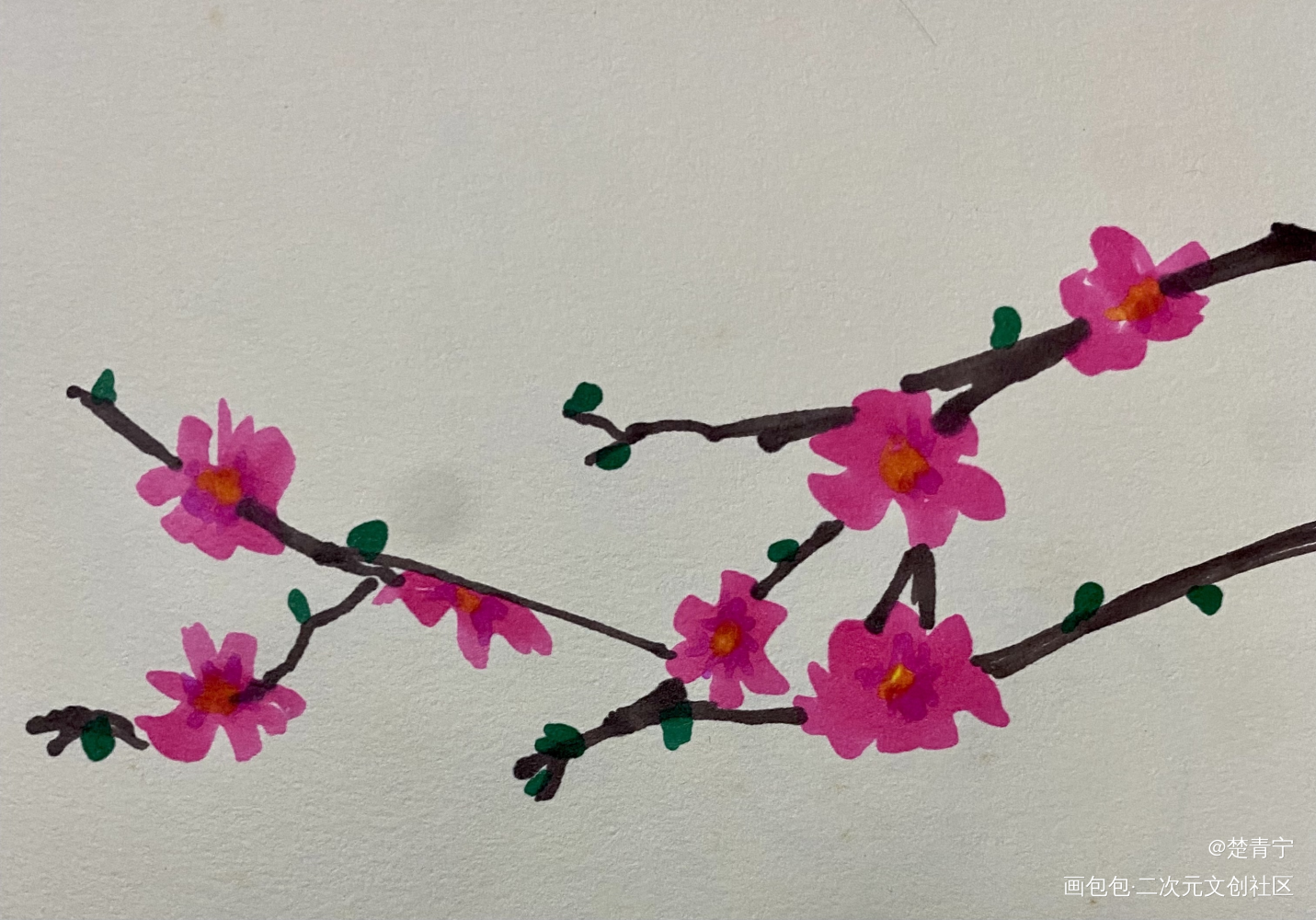 打卡！_唤醒春日主题打卡临摹绘画作品