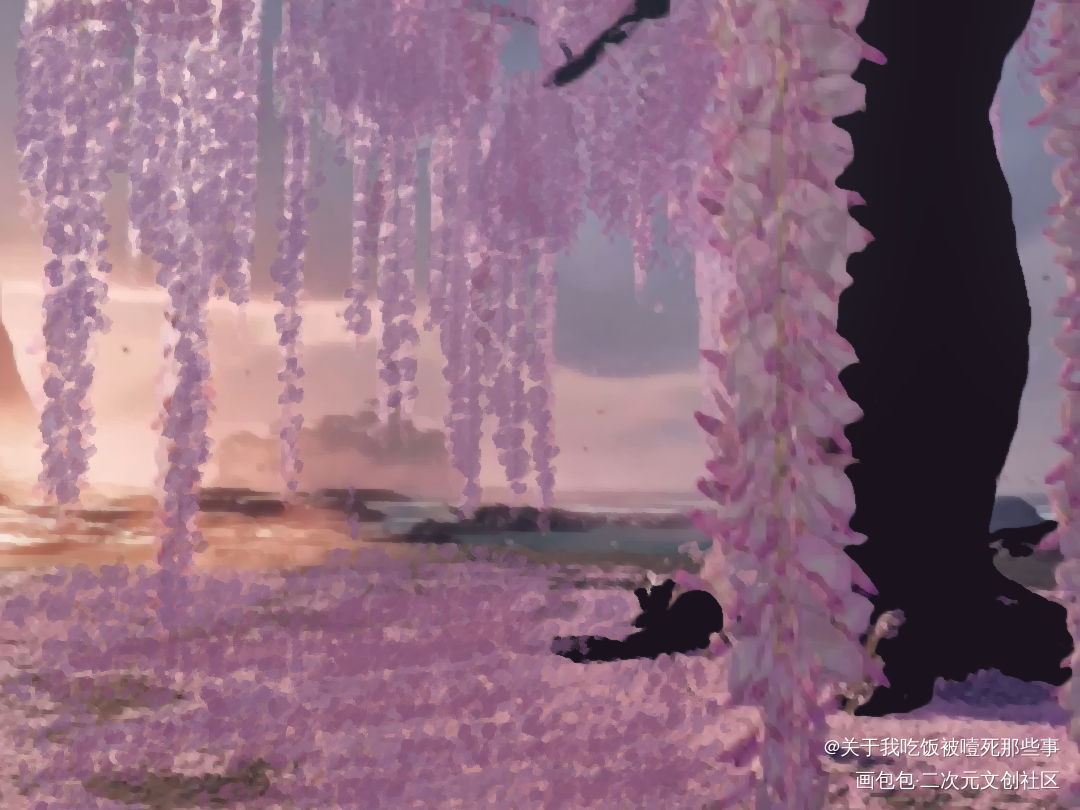 紫藤花_唤醒春日主题打卡绘画作品