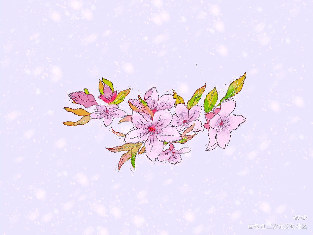 花季_平涂风景绘画作品