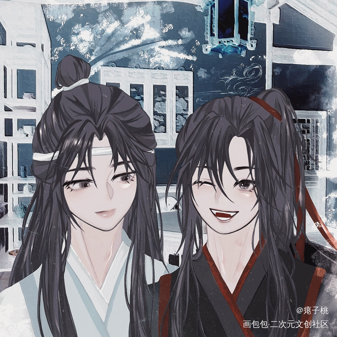 Q版忘羡嘿嘿_魔道祖师忘羡Q版绘画作品